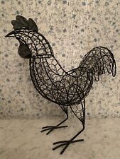 Rustic Farmhouse/Cottagecore  Chicken/Rooster Wire Egg Basket Open Top With Eggs picture