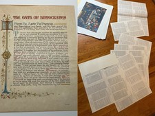 ⁠1950s Parke Davis History Pharmacy Robert Thom Print Set + Hippocrates Oath picture