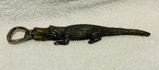 Vintage Cast Metal Alligator Bottle Opener/Corkscrew NICE picture
