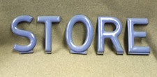 Vintage BLUE Porcelain Bottom Mount STORE Sign/Letters 11