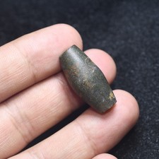Genuine Ancient Tibetan Himalayan Jasper Stone Dzi Bead with Green Color picture