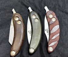 Woods Monkey Banana Peel Folder Knife Set of 3 LT Wright Micarta picture