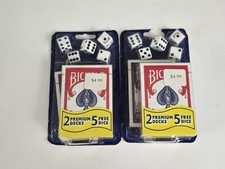(2)Bicycle Playing Cards 2 Deck Rider Back Special Value with 4 Bonus Dice Poker picture
