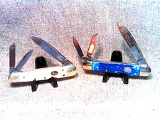 Lot of 2 Classic Mid-Lock Whittler Knives Blue 