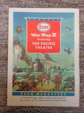 WWII ESSO WAR MAP III FEATURING THE PACIFIC THEATER JAPAN GAS OIL ROAD US picture