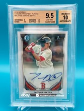 2014 Bowman Chrome Mookie Betts Prospect Auto #BCAP-MB BGS 9.5 GEM MINT picture
