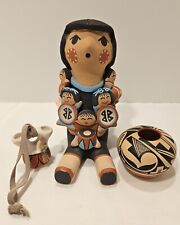 T. Tosa Signed Pueblo of Jemez Indian Handmade Clay Storyteller 6