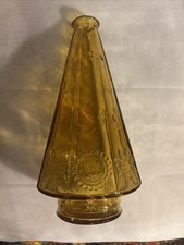 Vtg Amber Wheaton Glass Bottle Bud Vase 9.5x5 picture