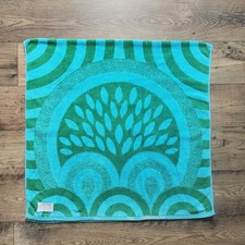 VTG 60s Beach Towel 61” X 32” Royal Terry Aqua Blue & Green Mod Groovy Japan picture