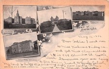 University of Lincoln Illinois Multi View College Campus Dorm Vtg Postcard 17A picture