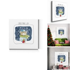 Renditions Gallery Abstract Xmas Bear in Snow Canvas 32x32 LT05 picture
