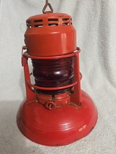 Vintage Dietz Traffic Gard No 40 Kerosene Lantern Red Fresnel Globe Syracuse NY picture