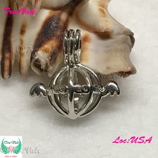 Gruppetto Grace Cage  - Silver Plated - Locket Pearl Cage Pendant - Hold 5-8mm picture