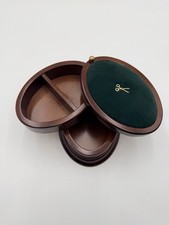 The Bombay Co. 1996 Three Tier Oval Wood Swivel Sewing Box - Vintage GC picture