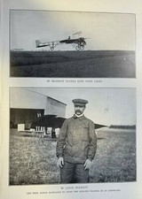 1909 Vintage Magazine Illustration Aviator Louis Bleriot picture