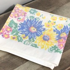 Vintage Floral Tablecloth 47x49 ~ AS IS Cutter picture