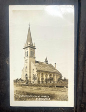 Vintage St. John's Church Hebron ND RPPC Divided Back 1920 Posted North Dakota picture