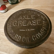 VINTAGE STANDARD OIL COMPANY DARK DIAMOND TIN AXLE GREASE CAN - RARE picture
