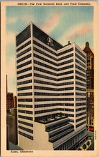 First National Bank Trust Co Tulsa Oklahoma OK Unp Linen Postcard picture