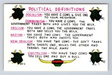 Political System Definitions Cow Cartoon Humor Postcard picture