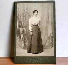 1800s NE Kerr Women Lace Blouse Victorian Era Studio Cabinet Card Photo picture