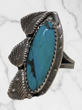 Native American Navajo Sterling Silver Turquoise Ring picture