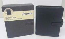 Agenda Filofax / Guildford Pocket Nappa Noir Étiquette Nouvelle CL picture