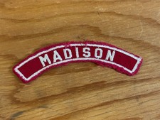 Vintage MADISON Wisconsin Red & White Community Strip PATCH RWS BSA Badge picture