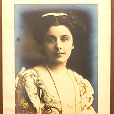Vintage Sepia Portrait Photograph of Woman on Paper Single Photo picture