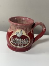 Deneen Pottery Egg Harbor Cafe Mug 2012 Geneva Illinois Red Glaze Handthrown picture