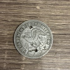 Rare 1920s United State Dept of the Interior #'d Aluminum Navajo Census Tag picture