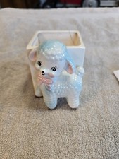 Vintage Mid-Century Ceramic Baby Lamb Planter, Inarco Japan picture