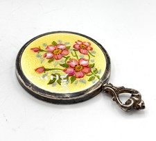 Vintage R. Blackinton Co Guilloche Enamel & Sterling Silver Hand Mirror 3.5” picture