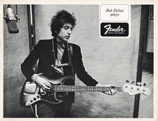 Bob Dylan 8.5x11 Print 1960s Musician Fender Advertising Photo picture