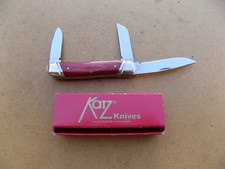 Made in Japan Katz Drop Point Stockman Knife with Cherrywood Handle picture