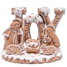 Gingerbread Nativity Scene Christmas Decor Kids Room Holiday Gift Figurines picture