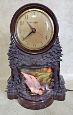 Vintage MasterCrafters Waterfall Forest Clock 344 LIGHT and MOTION WORKS picture