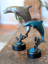 Dale Evers Bronze Dolphin Sculpture Set Limited Edition Signed Marine Art picture