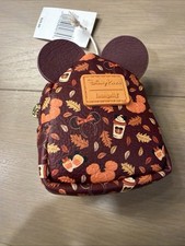 NEW Loungefly Disney Parks HALLOWEEN Mini Backpack Bag Charm Keychain AUTUMN picture