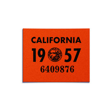 1957 California License Plate Year Sticker - YOM - CA DMV Registration Tab picture