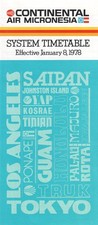 Air Micronesia timetable 1978/01/08 Continental Airlines picture