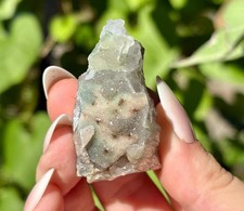 Natural Sugar Rainbow Amethyst Cluster | Pink & Seafoam Green Druzy | picture