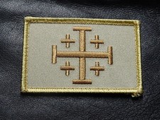 JERUSALEM CROSS INFIDEL CRUSADER EMBROIDERED HOOK PATCH  picture