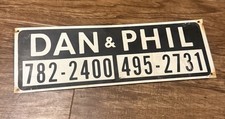 DAN AND PHIL VINTAGE METAL SIGN 12x4 picture