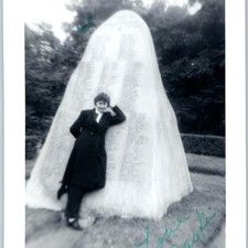 Vtg San Francisco Cute Lady Golden Gate Park Gold Star Monument Snapshot Photo picture