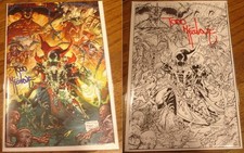 SPAWN SIGNED TODD McFARLANE 2 PACK SET COLOR B&W NYCC 2026 EXCLUSIVE picture