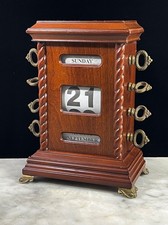 Vintage 2002 Bombay Company Wood Grass Perpetual Calendar Desk Calendar 8” x 6” picture