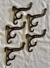 5 VINTAGE CAST IRON STEEL HOOK TRAIN CABOOSE SHELF COAT RACK antique 4