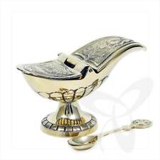 2942 incense boat with hinged lid and spoon, solid polished brass picture