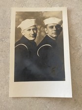 Two SAILOR BOYS VTG AFFECTIONATE MEN  RPPC Photo Unused War Servicemen picture